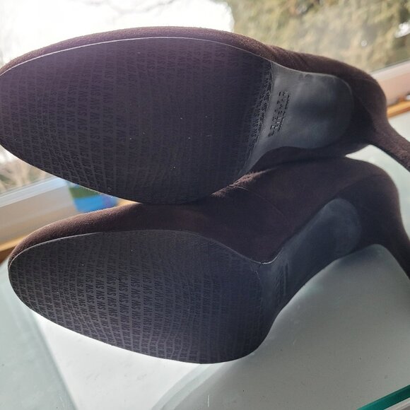 Stuart Weitzman Brown Stretch Suede Heeled Boots Size 7 M - Picture 9 of 15